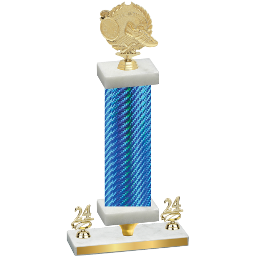Premium Single Blue Carbon Fiber Year Running Trophy