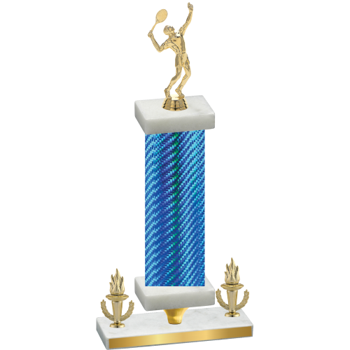 Premium Single Blue Carbon Fiber Victory Tennis Trophy