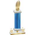 Premium Single Blue Carbon Fiber Second Place Football Trophy