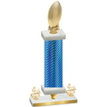 Premium Single Blue Carbon Fiber Fourth Place Football Trophy
