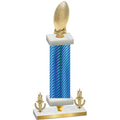 Premium Single Blue Carbon Fiber Victory Football Trophy