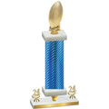 Premium Single Blue Carbon Fiber Year Football Trophy