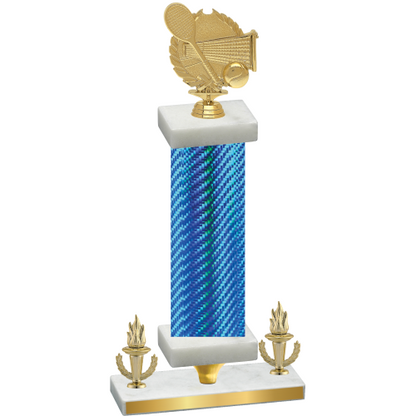 Premium Single Blue Carbon Fiber Victory Tennis Trophy