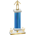 Premium Single Blue Carbon Fiber Second Place Wrestling Trophy