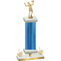 Premium Single Blue Carbon Fiber First Place Volleyball Trophy