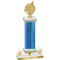 Premium Single Blue Carbon Fiber First Place Volleyball Trophy
