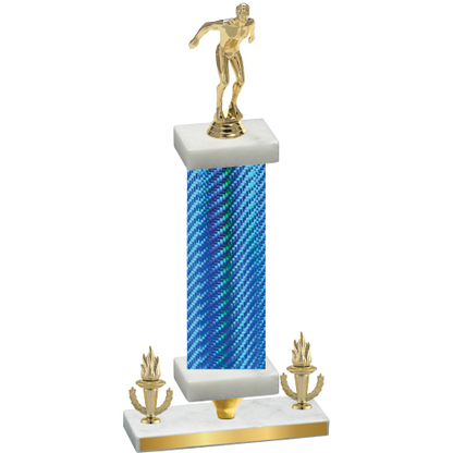 Premium Single Blue Carbon Fiber Victory Swimming Trophy