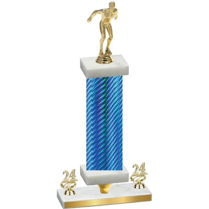 Premium Single Blue Carbon Fiber Year Swimming Trophy