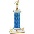 Premium Single Blue Carbon Fiber First Place Tennis Trophy