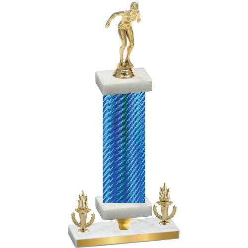 Premium Single Blue Carbon Fiber Victory Tennis Trophy