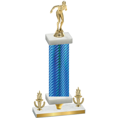 Premium Single Blue Carbon Fiber Victory Tennis Trophy