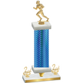 Premium Single Blue Carbon Fiber Second Place Football Trophy
