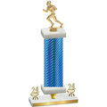 Premium Single Blue Carbon Fiber Year Football Trophy