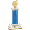 Premium Single Blue Carbon Fiber Fourth Place Swimming Trophy