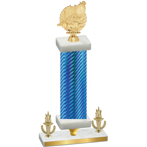 Premium Single Blue Carbon Fiber Victory Swimming Trophy