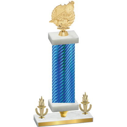Premium Single Blue Carbon Fiber Victory Swimming Trophy