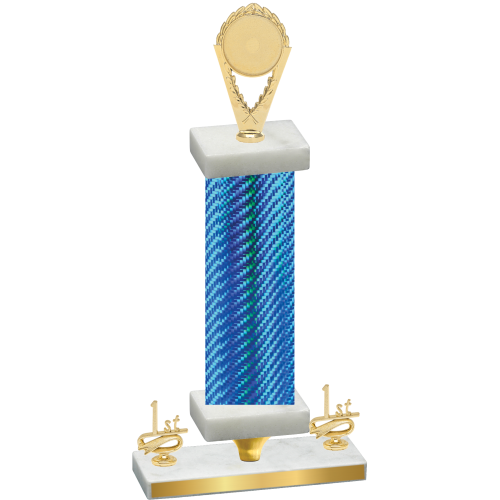 Premium Single Blue Carbon Fiber First Place Insert Trophy