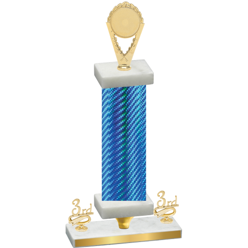 Premium Single Blue Carbon Fiber Third Place Insert Trophy