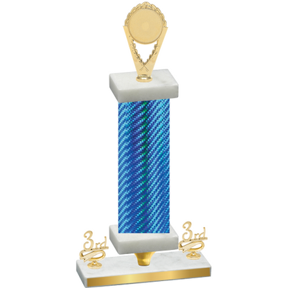 Premium Single Blue Carbon Fiber Third Place Insert Trophy