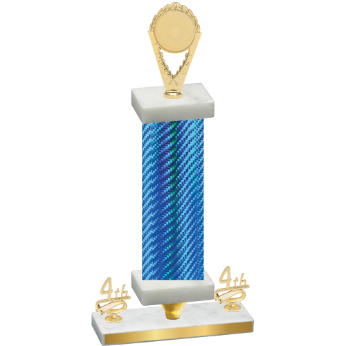Premium Single Blue Carbon Fiber Fourth Place Insert Trophy