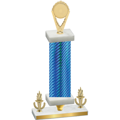 Premium Single Blue Carbon Fiber Victory Insert Trophy