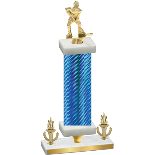 Premium Single Blue Carbon Fiber Victory Hockey Trophy