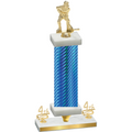 Premium Single Blue Carbon Fiber Fourth Place Hockey Trophy