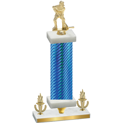 Premium Single Blue Carbon Fiber Victory Hockey Trophy