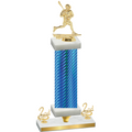 Premium Single Blue Carbon Fiber Second Place Lacrosse Trophy