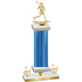 Premium Single Blue Carbon Fiber Second Place Lacrosse Trophy