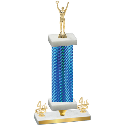 Premium Single Blue Carbon Fiber Fourth Place Victory Trophy
