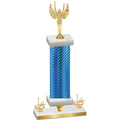 Premium Single Blue Carbon Fiber First Place Victory Trophy