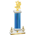 Premium Single Blue Carbon Fiber Victory Pickleball Trophy