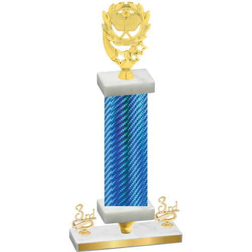 Premium Single Blue Carbon Fiber Third Place Pickleball Trophy