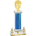 Premium Single Blue Carbon Fiber Victory Pickleball Trophy