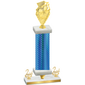 Premium Single Blue Carbon Fiber Second Place Pickleball Trophy
