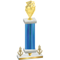 Premium Single Blue Carbon Fiber Victory Pickleball Trophy