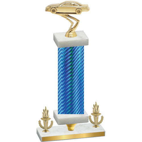 Premium Single Blue Carbon Fiber Victory Cars Trophy