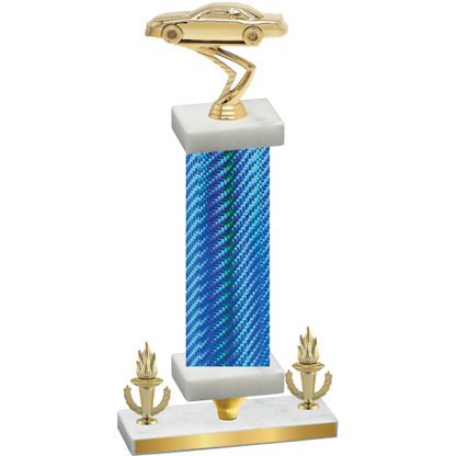 Premium Single Blue Carbon Fiber Victory Cars Trophy