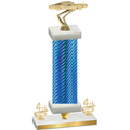 Premium Single Blue Carbon Fiber Fourth Place Cars Trophy