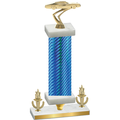 Premium Single Blue Carbon Fiber Victory Cars Trophy