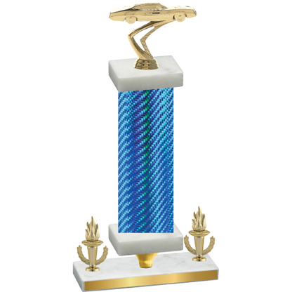 Premium Single Blue Carbon Fiber Victory Cars Trophy