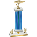 Premium Single Blue Carbon Fiber Year Cars Trophy