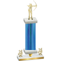 Premium Single Blue Carbon Fiber Year Archery Trophy