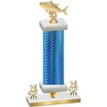Premium Single Blue Carbon Fiber Year Fishing Trophy