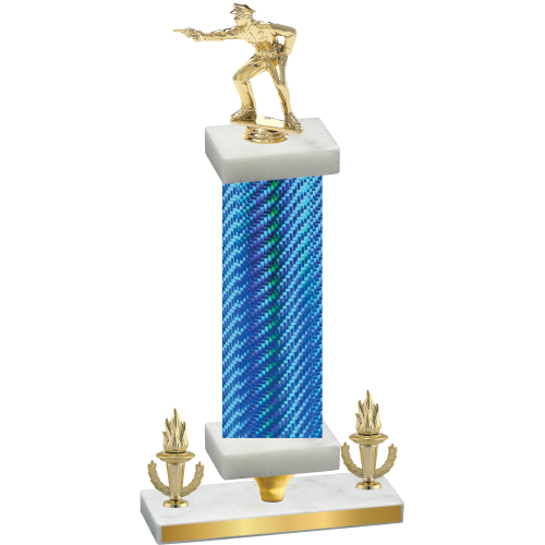 Premium Single Blue Carbon Fiber Victory Shooter Trophy