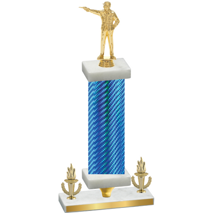 Premium Single Blue Carbon Fiber Victory Shooter Trophy