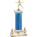 Premium Single Blue Carbon Fiber Victory Skater Trophy