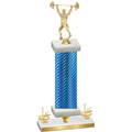 Premium Single Blue Carbon Fiber First Place Weights Trophy
