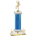 Premium Single Blue Carbon Fiber Second Place Majorette Trophy
